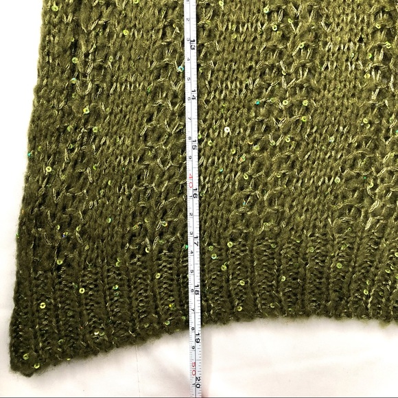 NWT Beautiful Green Sequined Sweater Sz S - Picture 9 of 12